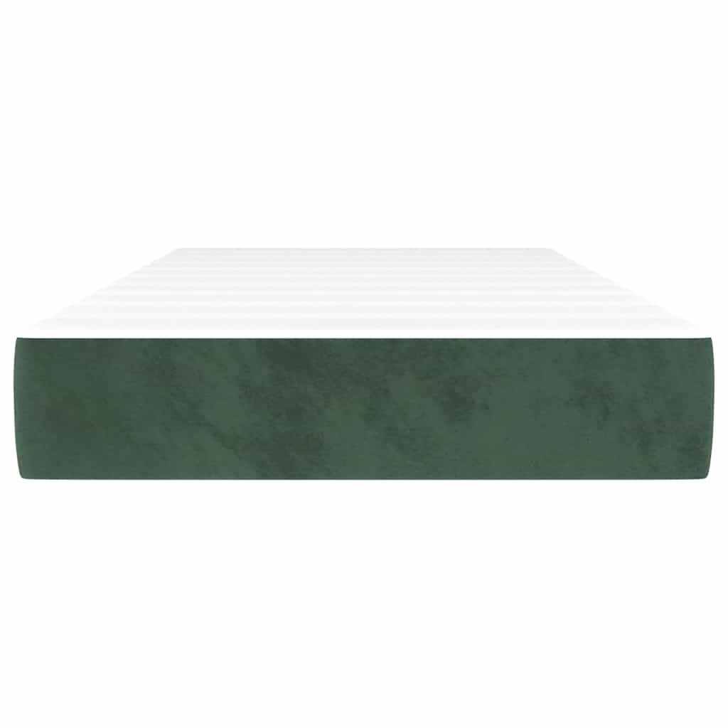 Materasso a Molle Insacchettate RigiditÃ  Media Verde Scuro 80x220x20 cm in Velluto