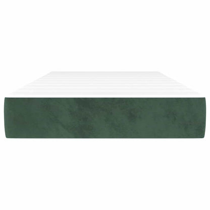 Materasso a Molle Insacchettate RigiditÃ  Media Verde Scuro 80x220x20 cm in Velluto