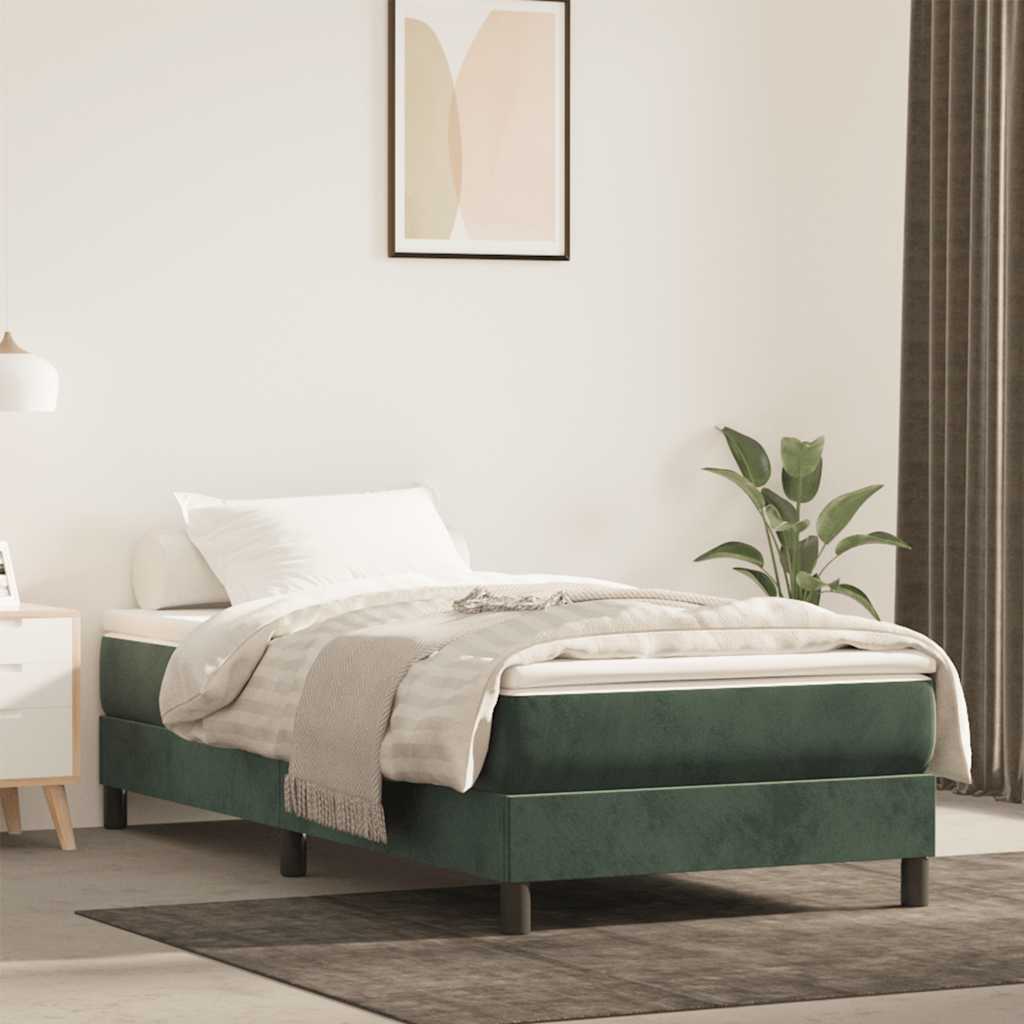 Materasso a Molle Insacchettate RigiditÃ  Media Verde Scuro 80x220x20 cm in Velluto