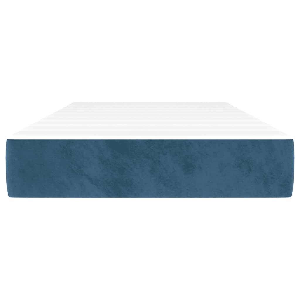 Materasso a Molle Insacchettate RigiditÃ  Media Blu Scuro 80x220x20 cm in Velluto