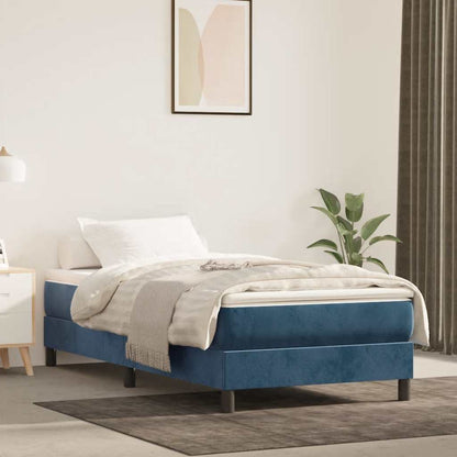 Materasso a Molle Insacchettate RigiditÃ  Media Blu Scuro 80x220x20 cm in Velluto