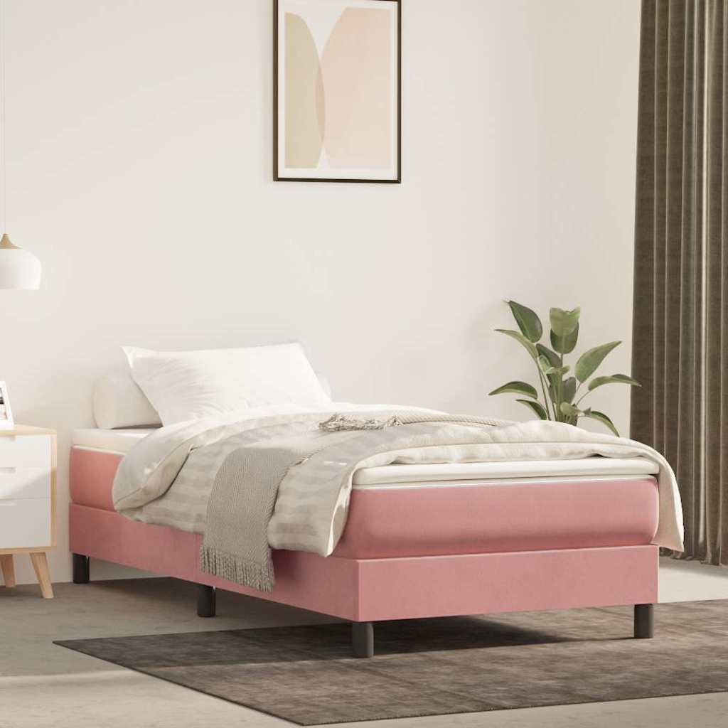 Materasso a Molle Insacchettate RigiditÃ  Media Rosa 80x220x20 cm in Velluto