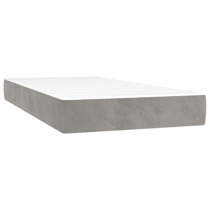 Materasso a Molle Insacchettate RigiditÃ  Media Grigio Chiaro 90x220x20 cm in Velluto