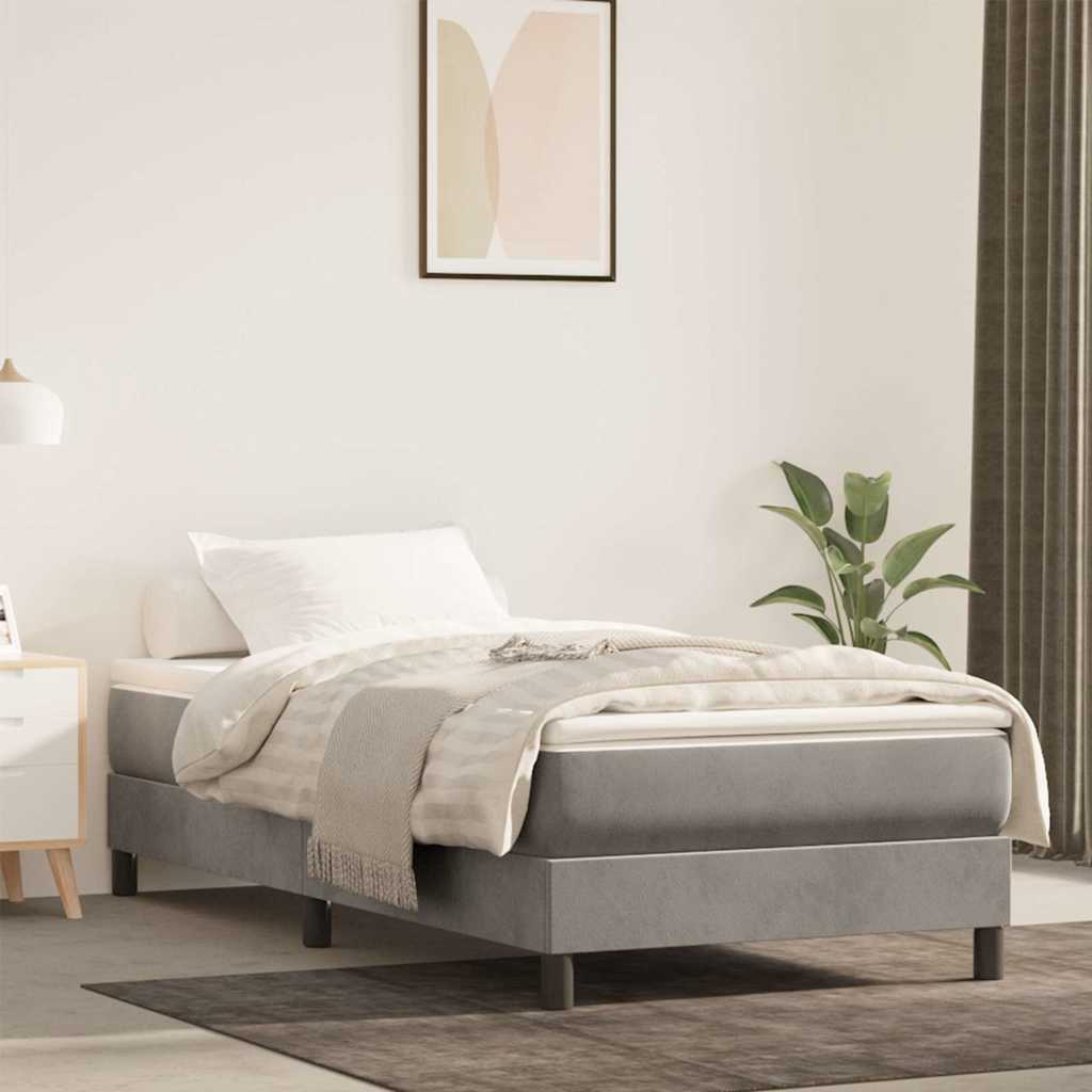 Materasso a Molle Insacchettate RigiditÃ  Media Grigio Chiaro 90x220x20 cm in Velluto
