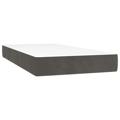 Materasso a Molle Insacchettate RigiditÃ  Media Grigio Scuro 90x220x20 cm in Velluto