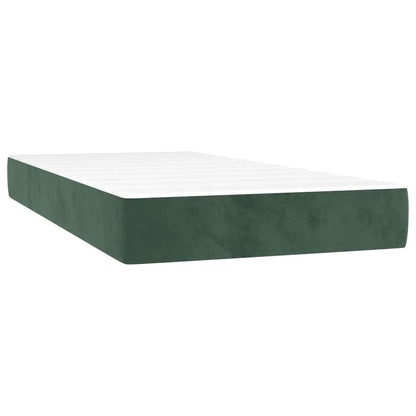 Materasso a Molle Insacchettate RigiditÃ  Media Verde Scuro 90x220x20 cm in Velluto