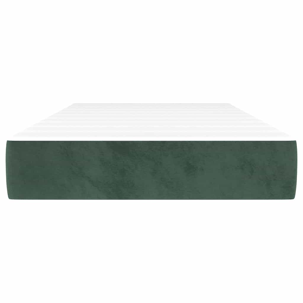 Materasso a Molle Insacchettate RigiditÃ  Media Verde Scuro 90x220x20 cm in Velluto