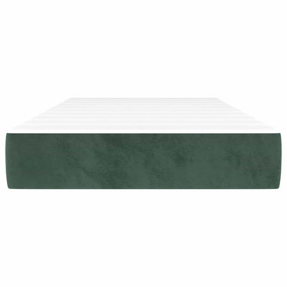 Materasso a Molle Insacchettate RigiditÃ  Media Verde Scuro 90x220x20 cm in Velluto