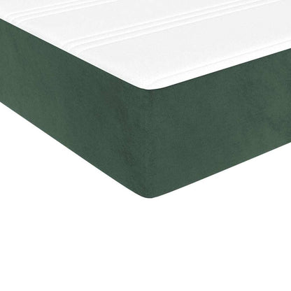 Materasso a Molle Insacchettate RigiditÃ  Media Verde Scuro 90x220x20 cm in Velluto