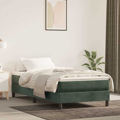 Materasso a Molle Insacchettate RigiditÃ  Media Verde Scuro 90x220x20 cm in Velluto