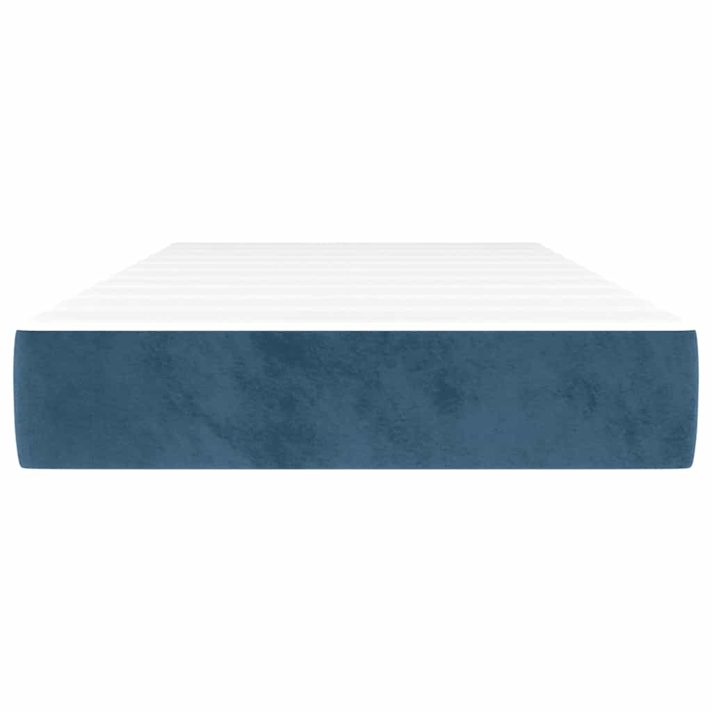 Materasso a Molle Insacchettate RigiditÃ  Media Blu Scuro 90x220x20 cm in Velluto
