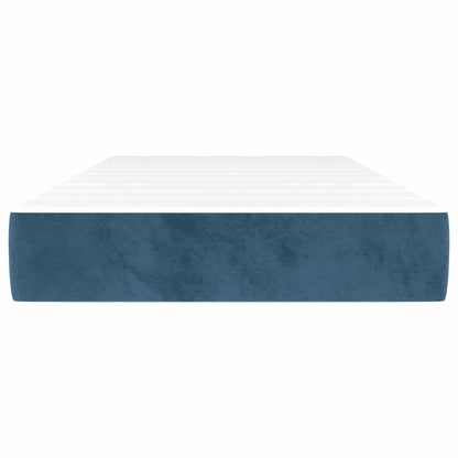 Materasso a Molle Insacchettate RigiditÃ  Media Blu Scuro 90x220x20 cm in Velluto