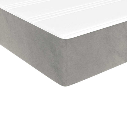 Materasso a Molle Insacchettate RigiditÃ  Media Grigio Chiaro 100x220x20 cm in Velluto
