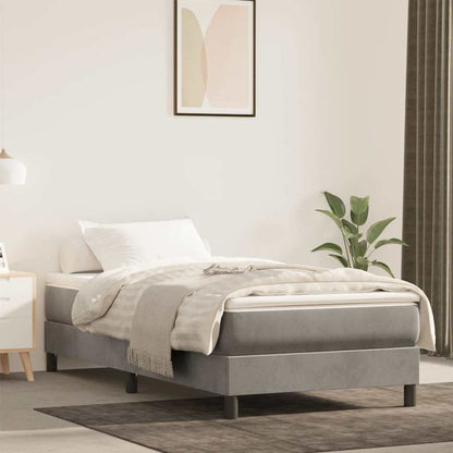 Materasso a Molle Insacchettate RigiditÃ  Media Grigio Chiaro 100x220x20 cm in Velluto