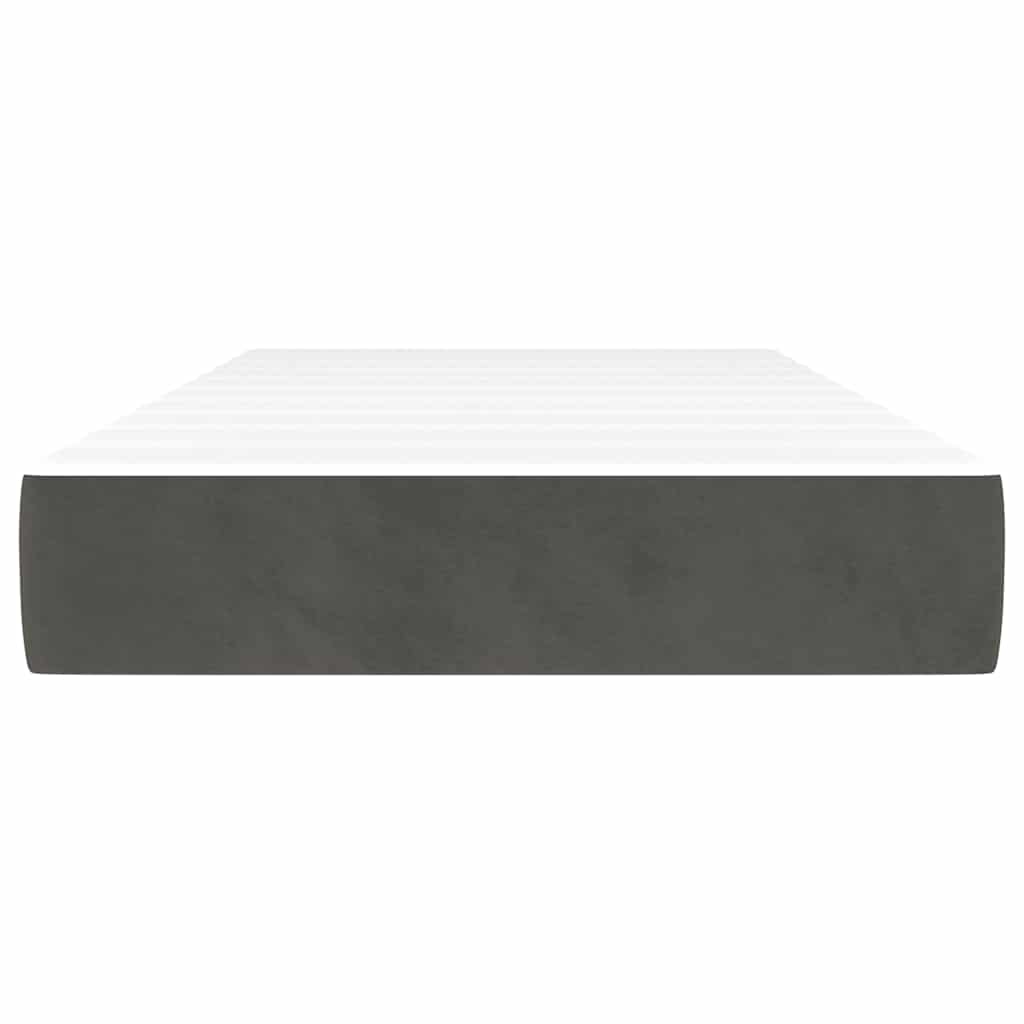 Materasso a Molle Insacchettate RigiditÃ  Media Grigio Scuro 100x220x20 cm in Velluto