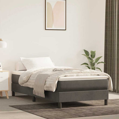 Materasso a Molle Insacchettate RigiditÃ  Media Grigio Scuro 100x220x20 cm in Velluto