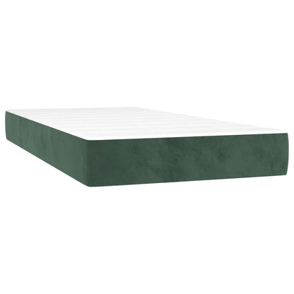 Materasso a Molle Insacchettate RigiditÃ  Media Verde Scuro 100x220x20 cm in Velluto