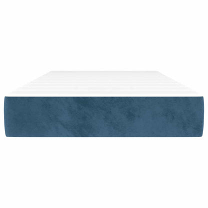Materasso a Molle Insacchettate RigiditÃ  Media Blu Scuro 100x220x20 cm in Velluto