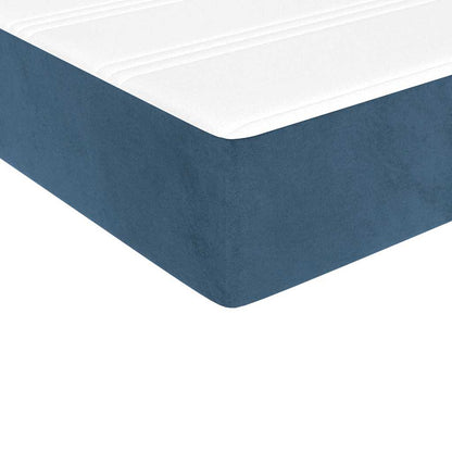 Materasso a Molle Insacchettate RigiditÃ  Media Blu Scuro 100x220x20 cm in Velluto