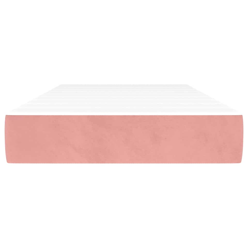 Materasso a Molle Insacchettate RigiditÃ  Media Rosa 100x220x20 cm in Velluto