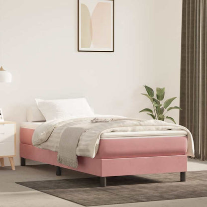 Materasso a Molle Insacchettate RigiditÃ  Media Rosa 100x220x20 cm in Velluto
