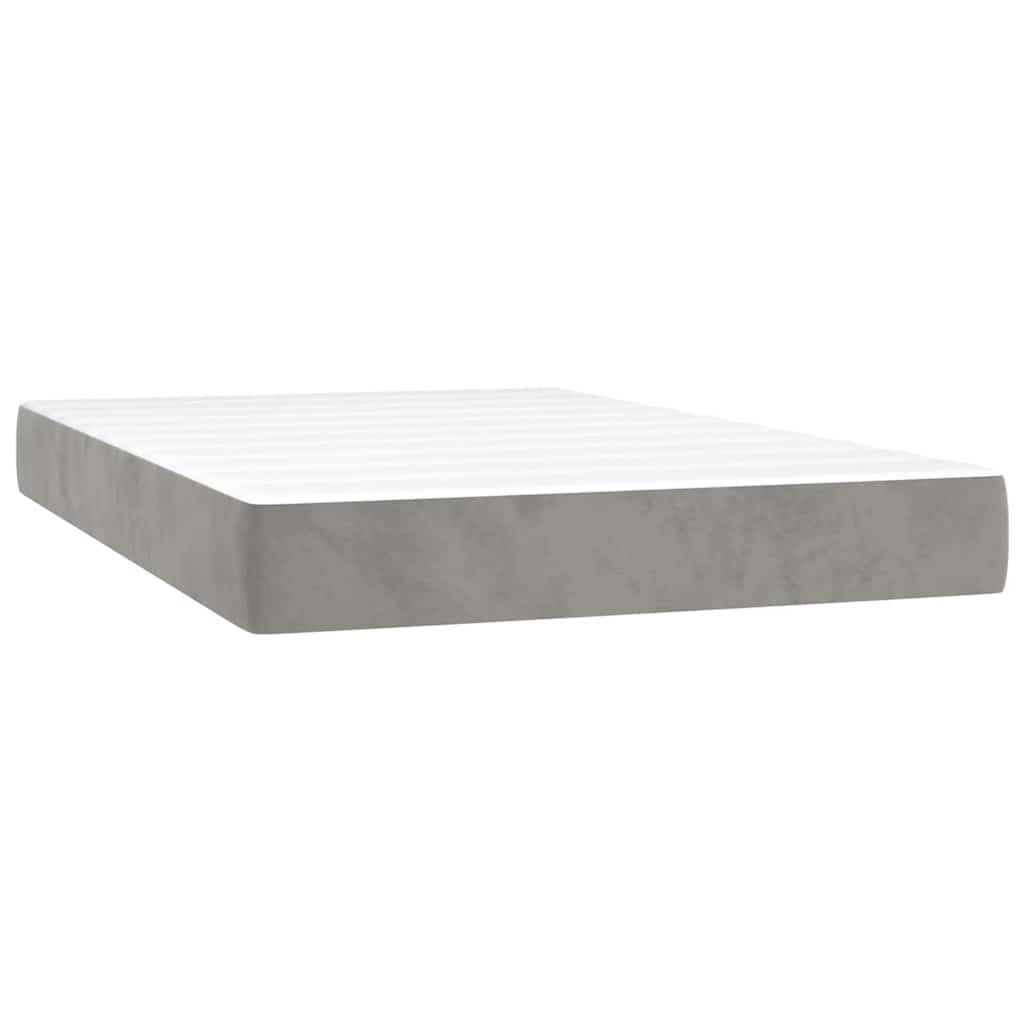 Materasso a Molle Insacchettate RigiditÃ  Media Grigio Chiaro 120x220x20 cm in Velluto
