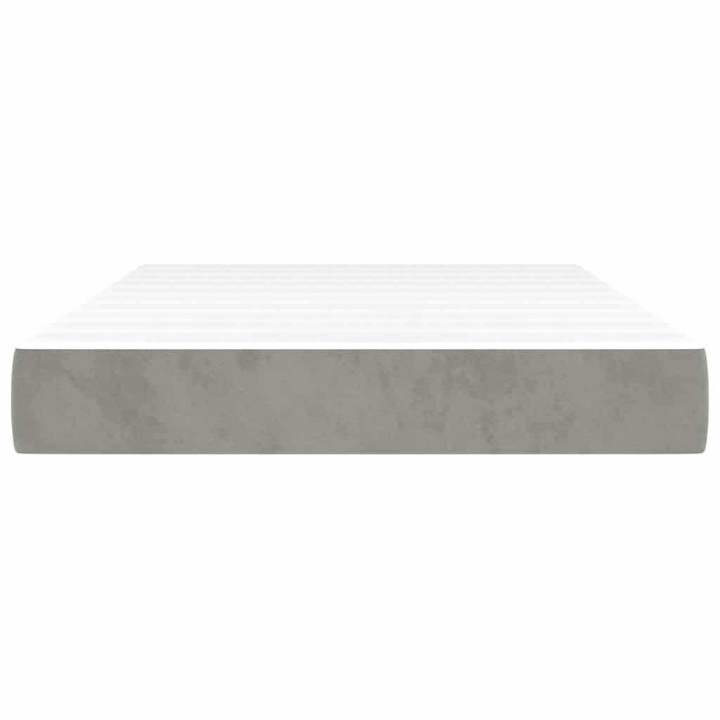 Materasso a Molle Insacchettate RigiditÃ  Media Grigio Chiaro 120x220x20 cm in Velluto