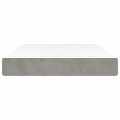 Materasso a Molle Insacchettate RigiditÃ  Media Grigio Chiaro 120x220x20 cm in Velluto