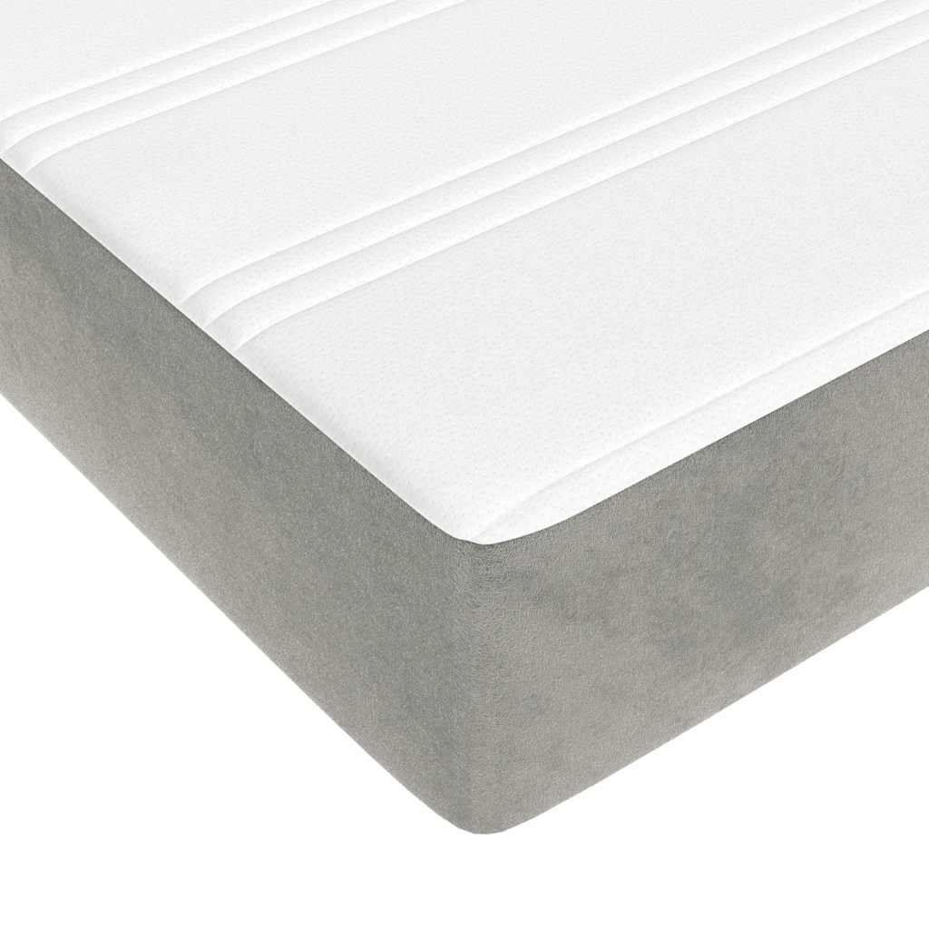 Materasso a Molle Insacchettate RigiditÃ  Media Grigio Chiaro 120x220x20 cm in Velluto