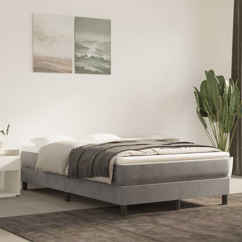 Materasso a Molle Insacchettate RigiditÃ  Media Grigio Chiaro 120x220x20 cm in Velluto