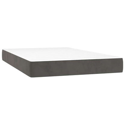Materasso a Molle Insacchettate RigiditÃ  Media Grigio Scuro 120x220x20 cm in Velluto