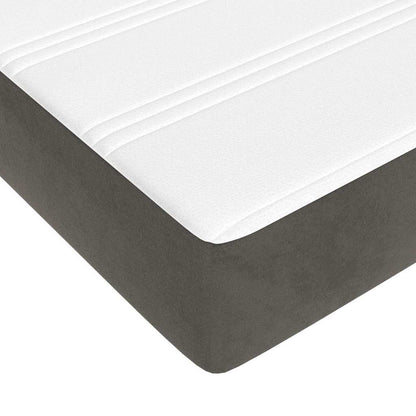 Materasso a Molle Insacchettate RigiditÃ  Media Grigio Scuro 120x220x20 cm in Velluto