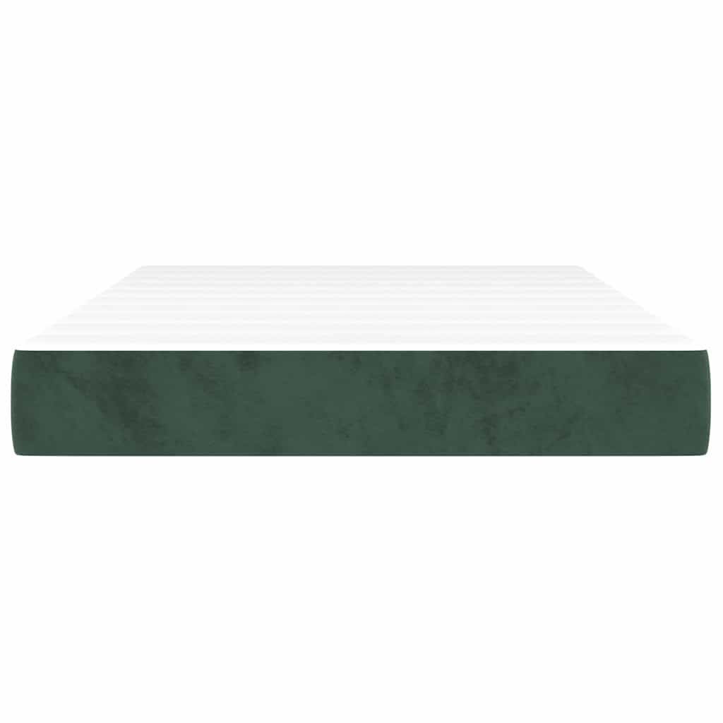 Materasso a Molle Insacchettate RigiditÃ  Media Verde Scuro 120x220x20 cm in Velluto
