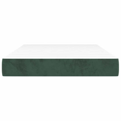 Materasso a Molle Insacchettate RigiditÃ  Media Verde Scuro 120x220x20 cm in Velluto
