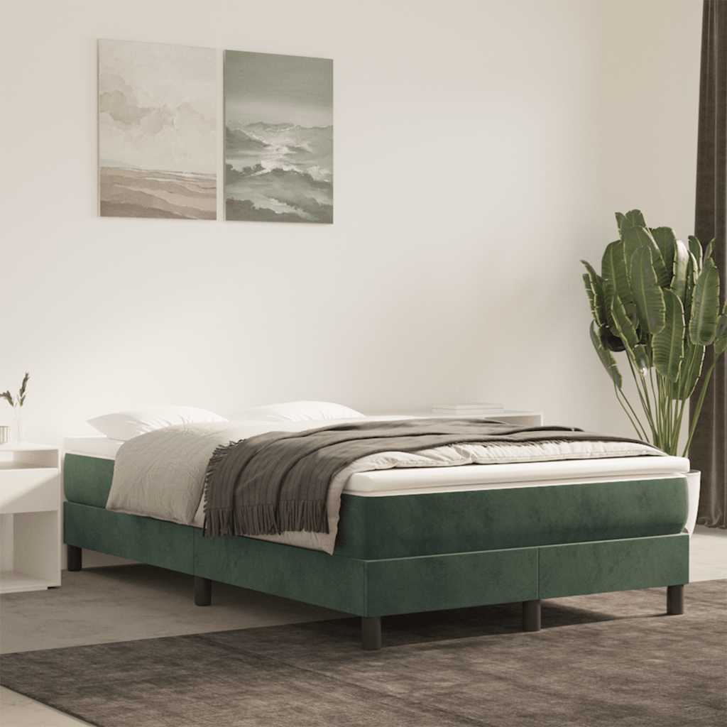 Materasso a Molle Insacchettate RigiditÃ  Media Verde Scuro 120x220x20 cm in Velluto