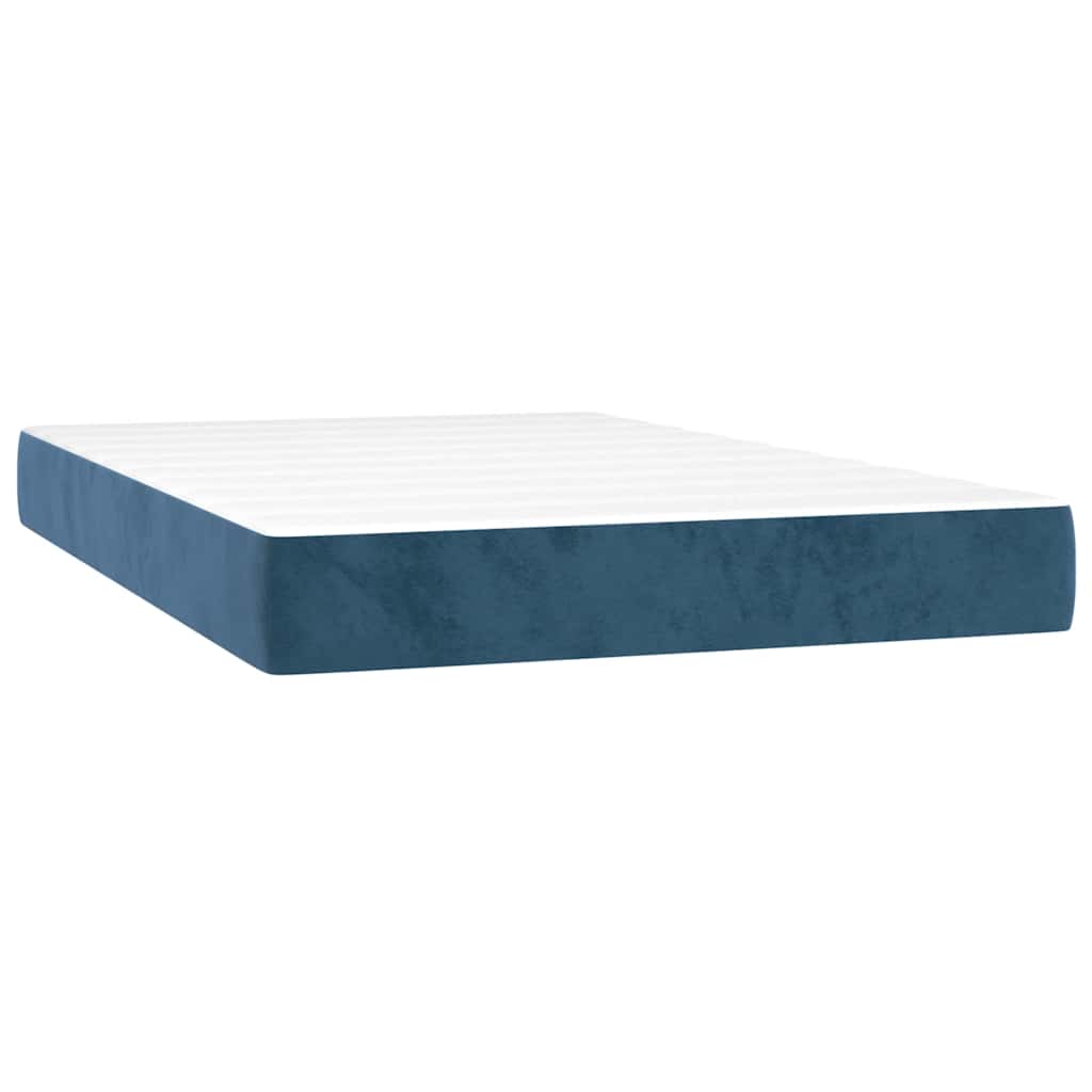 Materasso a Molle Insacchettate RigiditÃ  Media Blu Scuro 120x220x20 cm in Velluto