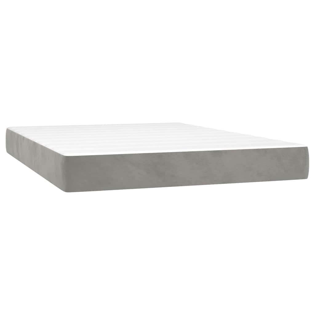 Materasso a Molle Insacchettate RigiditÃ  Media Grigio Chiaro 140x220x20 cm in Velluto