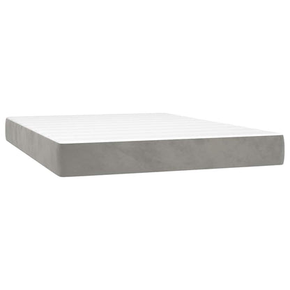 Materasso a Molle Insacchettate RigiditÃ  Media Grigio Chiaro 140x220x20 cm in Velluto