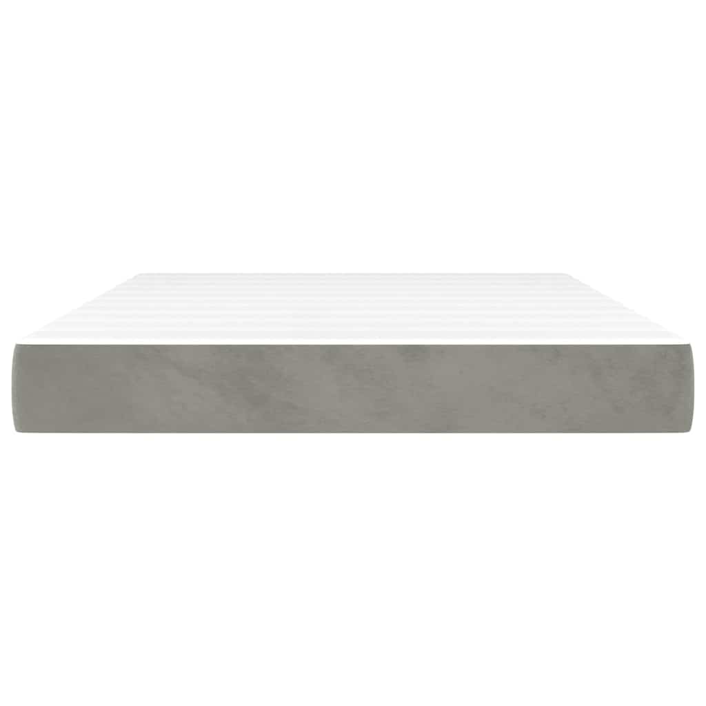 Materasso a Molle Insacchettate RigiditÃ  Media Grigio Chiaro 140x220x20 cm in Velluto