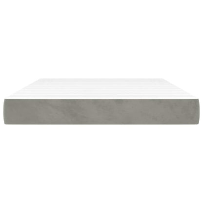 Materasso a Molle Insacchettate RigiditÃ  Media Grigio Chiaro 140x220x20 cm in Velluto