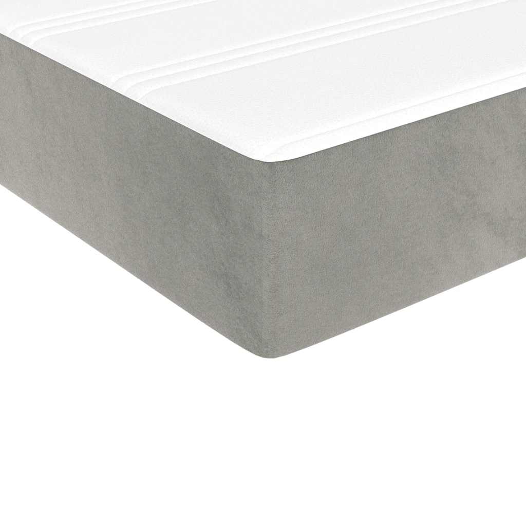 Materasso a Molle Insacchettate RigiditÃ  Media Grigio Chiaro 140x220x20 cm in Velluto