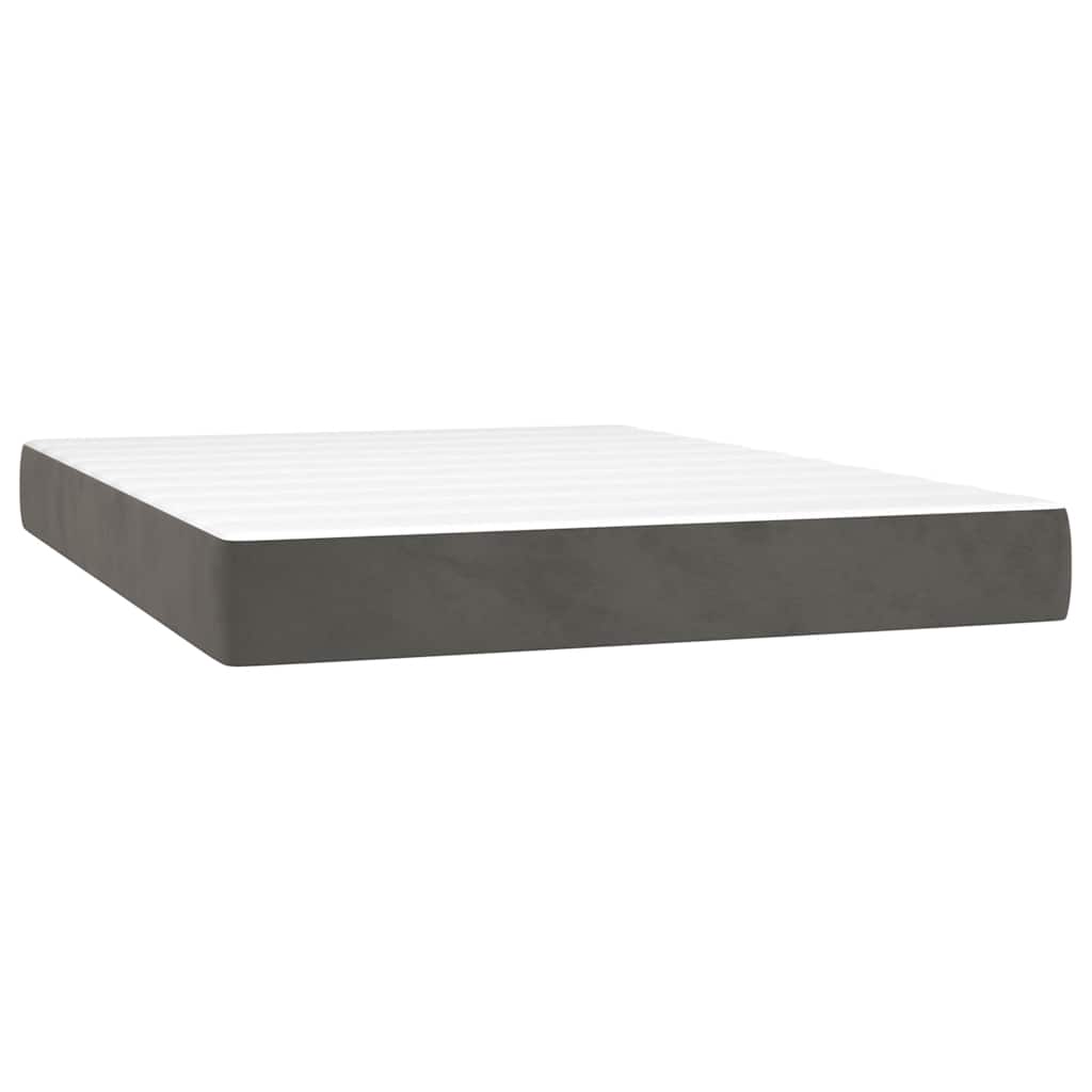 Materasso a Molle Insacchettate RigiditÃ  Media Grigio Scuro 140x220x20 cm in Velluto