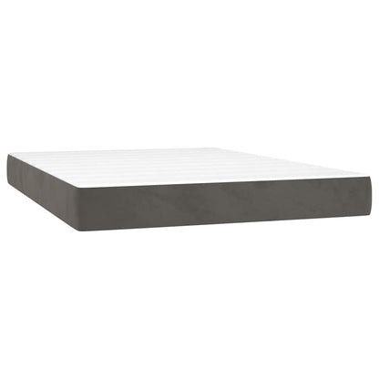 Materasso a Molle Insacchettate RigiditÃ  Media Grigio Scuro 140x220x20 cm in Velluto