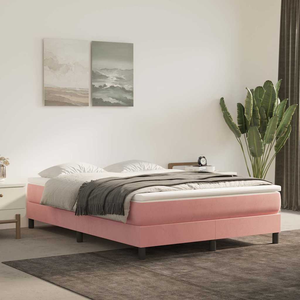 Materasso a Molle Insacchettate RigiditÃ  Media Rosa 140x220x20 cm in Velluto