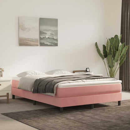 Materasso a Molle Insacchettate RigiditÃ  Media Rosa 140x220x20 cm in Velluto