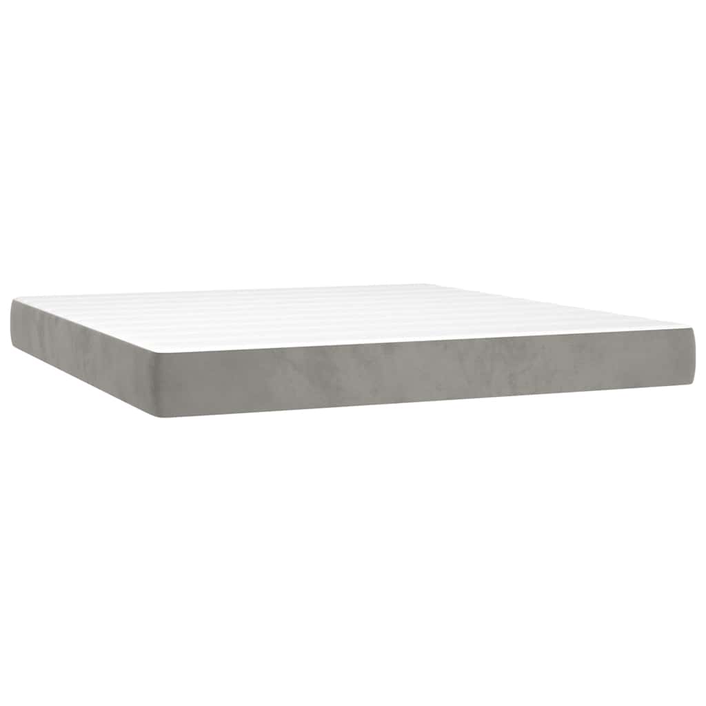 Materasso a Molle Insacchettate RigiditÃ  Media Grigio Chiaro 160x220x20 cm in Velluto