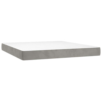 Materasso a Molle Insacchettate RigiditÃ  Media Grigio Chiaro 160x220x20 cm in Velluto
