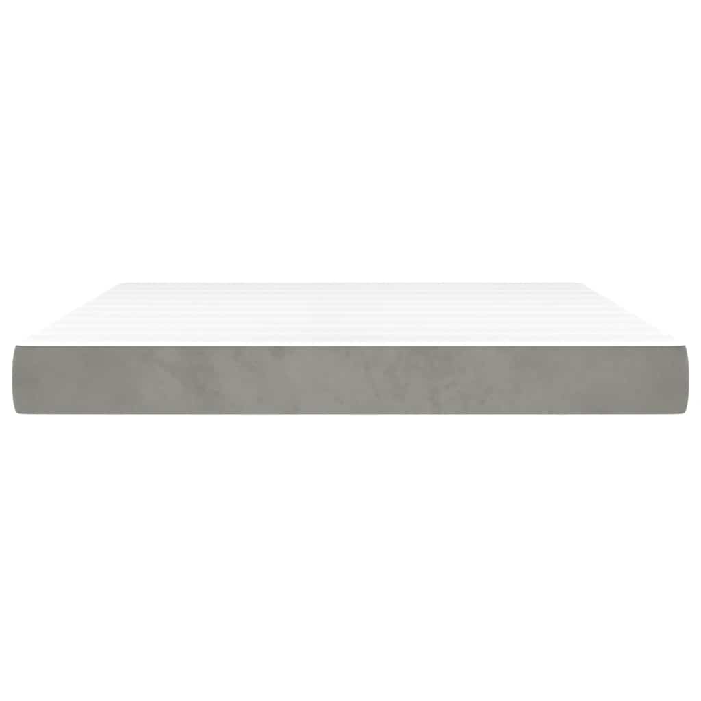 Materasso a Molle Insacchettate RigiditÃ  Media Grigio Chiaro 160x220x20 cm in Velluto