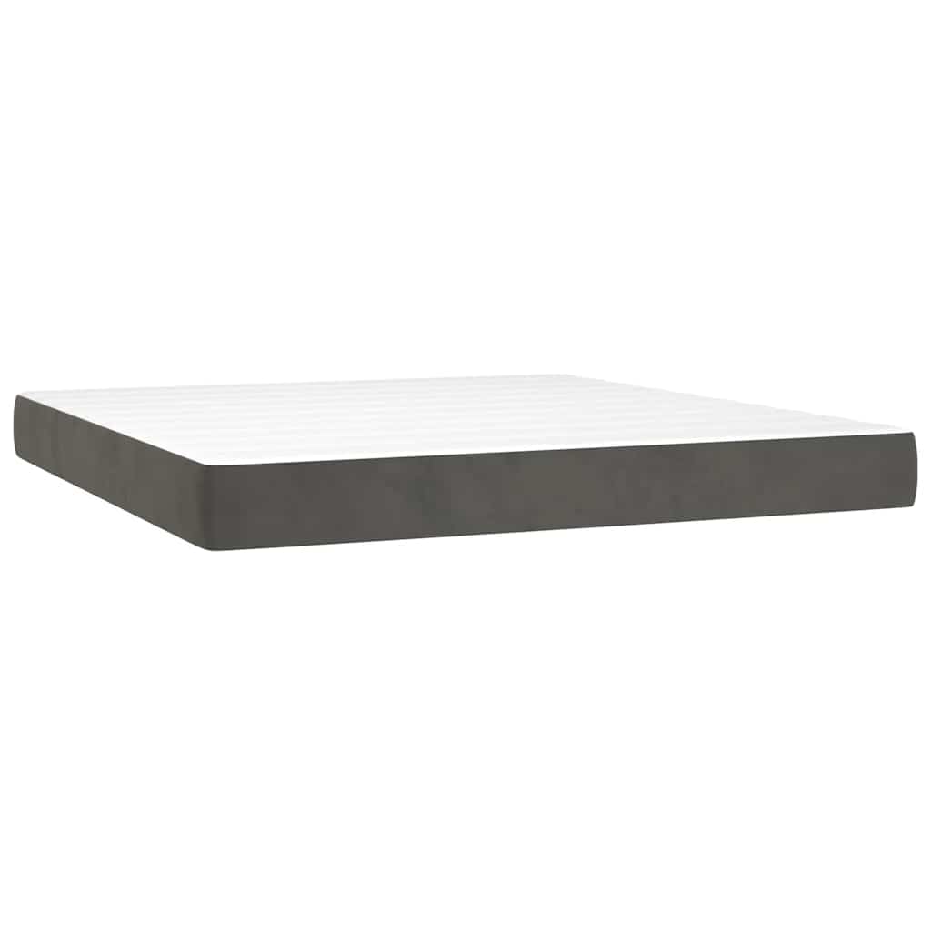 Materasso a Molle Insacchettate RigiditÃ  Media Grigio Scuro 160x220x20 cm in Velluto