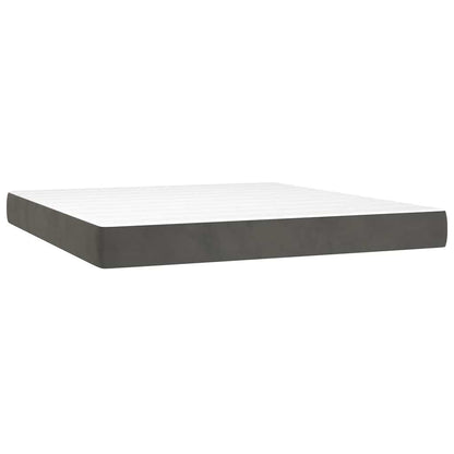 Materasso a Molle Insacchettate RigiditÃ  Media Grigio Scuro 160x220x20 cm in Velluto